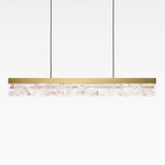 Fragment Linear Pendant - Brushed Gold / White Fragmentglass