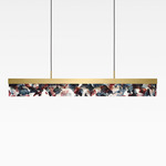 Fragment Linear Pendant - Brushed Gold / Black Fragmentglass