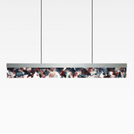 Fragment Linear Pendant - Brushed Silver / Black Fragmentglass