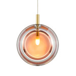 Lens Pendant - Brushed Gold / Mocha Mousse