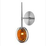 Lens Wall Sconce - Brushed Silver / Amber