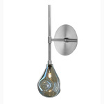 Soap Mini Wall Sconce - Brushed Silver / Blue