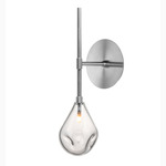 Soap Mini Wall Sconce - Brushed Silver / Clear