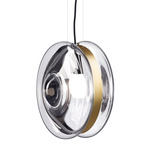 Orbital Pendant - Brushed Gold / Moon Clear