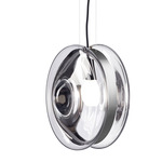 Orbital Pendant - Brushed Silver / Moon Clear