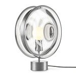 Orbital Table Lamp - Brushed Silver / Moon Clear