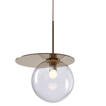 Umbra Pendant - Brushed Gold / Clear