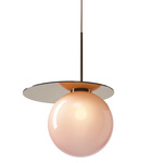 Umbra Pendant - Brushed Gold / Pink