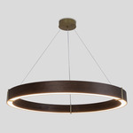 Redeo Pendant - Distressed Brass / Dark Stained Walnut