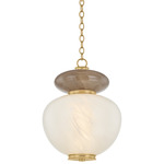 Syros Pendant - Vintage Brass / Remolino Blanco