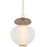 Syros Pendant - Vintage Brass / Remolino Blanco