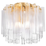 Varenna Semi Flush Ceiling Light - Vintage Gold Leaf / Piastra
