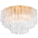 Varenna Semi Flush Ceiling Light - Vintage Gold Leaf / Piastra