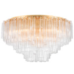 Varenna Semi Flush Ceiling Light - Vintage Gold Leaf / Piastra