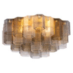 Helsinki Semi Flush Ceiling Light - Vintage Gold Leaf / Smoke