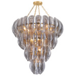 Anatase Chandelier - Vintage Gold Leaf / Remolino Blanco