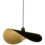 Saceda Convertible Ceiling Light / Pendant - Black / Gold Leaf