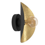 Saceda Wall / Ceiling Light - Black / Gold Leaf
