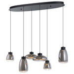 Sarnarra Color-Select Linear Multi-Light Pendant - Black / Chrome