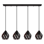 Carlton Linear Mulit-Light Pendant - Black / Copper