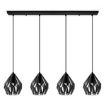 Carlton Linear Mulit-Light Pendant - Black / Silver