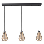 Adwickle Linear Multi-Light Pendant - Black / Natural