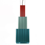 Deco Metra Pendant - Teal / Turquoise / Red
