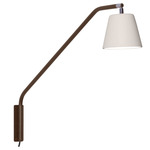Moana Plug-In Swing Arm Wall Lamp - Brown / White