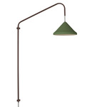 Ubatuba Plug-In Swing Arm Wall Lamp - Brown / Military Green
