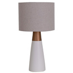 Ipe Table Lamp - White / Gold / Rustic Linen