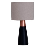 Ipe Table Lamp - Black / Copper / Rustic Linen