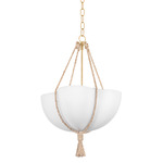 Amberley Pendant - Vintage Gold Leaf / Opal