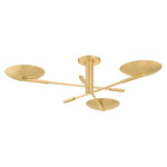 Johnson Semi Flush Ceiling Light - Aged Brass