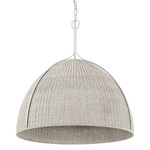Woodlawn Pendant - White Plaster / Bleached Abaca