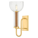 Narrowsburg Wall Sconce - Aged Brass / Clear