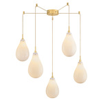 Ironwood Chandelier - Aged Brass / Opal