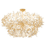Maybrook Large Chandelier - Vintage Gold Leaf / Coco Shell