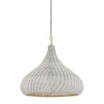 Hampstead Pendant - Aged Brass / White Wash