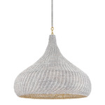 Hampstead Pendant - Aged Brass / White Wash