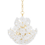Barrytown Chandelier - Vintage Gold Leaf / White