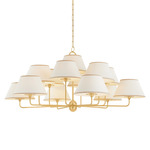 Durland Chandelier - Aged Brass / White Linen