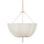 Carolina Pendant - Aged Brass / White
