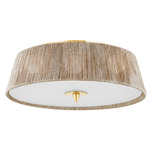 George Ceiling Light - Aged Brass / Abaca