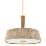 George Pendant - Aged Brass / Abaca