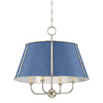 Cambridge Chandelier - Polished Nickel / French Blue