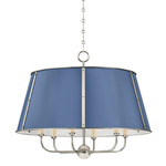 Cambridge Chandelier - Polished Nickel / French Blue
