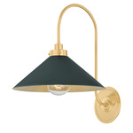 Clivedon Wall Sconce - Aged Brass / Soft Studio Green