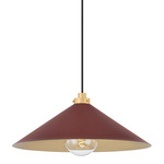 Clivedon Pendant - Aged Brass / Soft Crimson