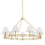 Howard Chandelier - Aged Brass / White