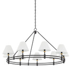 Howard Chandelier - Distressed Bronze / White